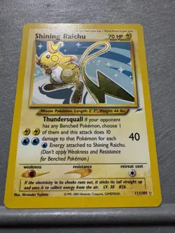 Pokemon Card TCG Shining Raichu Neo Destiny Secret Rare Holo 111/105 - LP - Image 1