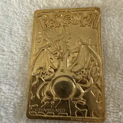 Vintage Pokemon Limited Edition 1999 Charizard 23K Gold Plated Trading Card BK - Image 1