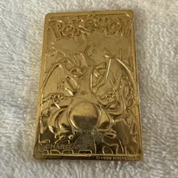 Vintage Pokemon Limited Edition 1999 Charizard 23K Gold Plated Trading Card BK - Image 3