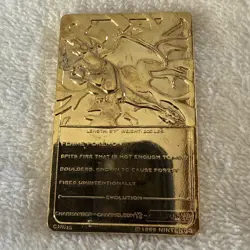 Vintage Pokemon Limited Edition 1999 Charizard 23K Gold Plated Trading Card BK - Image 4