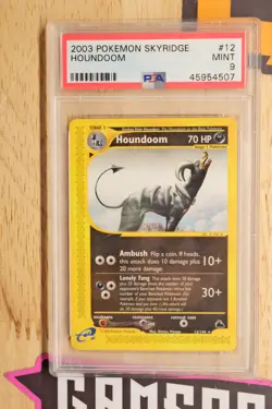 Pokemon TCG Houndoom Non-Holo Rare Card 12/144 Skyridge WOTC PSA 9 - Image 1