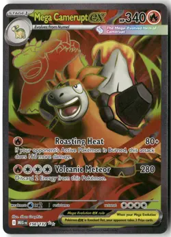 Mega Camerupt ex, Pokemon ME01: Mega Evolution Ultra Rare, 156/132 NM - Image 1