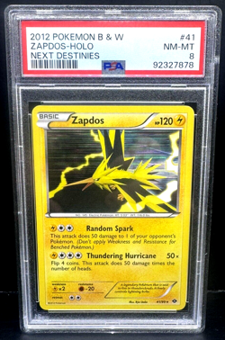 Pokemon PSA 8 - Zapdos Holo Rare - Next Destinies 41/99 - Pop 30 - Image 1