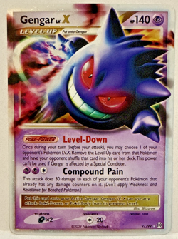 Pokemon TCG Gengar LV.X Platinum Arceus Holo Ultra Rare Card 97/99 2009 - LP+ - Image 1