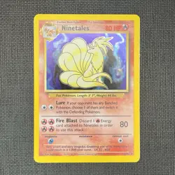 Pokemon Ninetales 12/102 Base Set Holo Rare BLACK FLAME ERROR Misprint #1 - Image 1