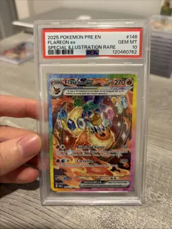 FLAREON EX 146/131 PSA 10 PRISMATIC EVOLUTIONS SIR POKEMON CARD ENGLISH - Image 1