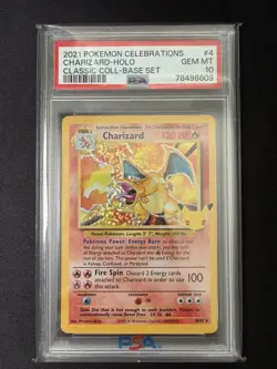 PSA 10 Charizard Celebrations Classic 4/102 Holo Base Set Pokemon Card 2021 - Image 5