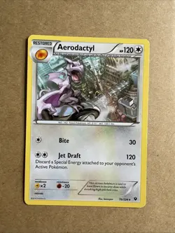 Pokemon TCG Aerodactyl Fates Collide 76/124 Regular Rare NM excellent condition - Image 1