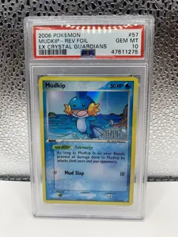 PSA 10 Mudkip EX Crystal Guardians Reverse Holo RARE Graded Pokemon Card - Image 1