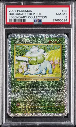2002 POKEMON LEGEND COLL #68 BULBASAUR-REVERSE FOIL PSA 8 - Image 1