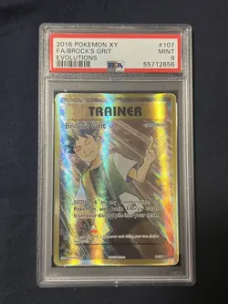 Pokemon Brock's Grit XY Evolutions Full Art #107 PSA 9 Mint - Image 1