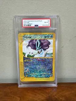 Pokemon Aquapolis Box Topper Suicune Reverse Holo Foil Jumbo Near Mint PSA 8 - Image 1