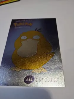 New Pokemon Psyduck Danone Promo Card Stadium TIP Shiny Foil #54 Rare Silver - Image 1