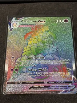 Alcremie VMAX (Secret) 073/072 Shining Fates Holo Rainbow Pokemon Card - Image 1