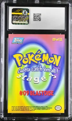 CGC 8.5 Topps Blastoise E9 RAINBOW FOIL HOLO First Print Pokemon Card psa - Image 3
