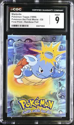 CGC 9 MINT Topps Wartortle E8 RAINBOW FOIL HOLO First Print Pokemon Card psa - Image 2