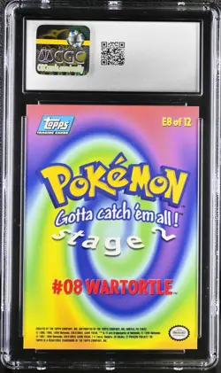 CGC 9 MINT Topps Wartortle E8 RAINBOW FOIL HOLO First Print Pokemon Card psa - Image 3