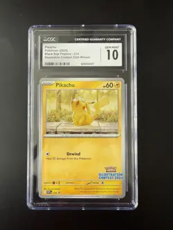Pikachu - 214 (Illustration Contest 2024) - CGC 10 GM - Black Star Promo Card - Image 1