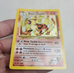 Pokemon TCG Gym Challenge Blaine's Arcanine Holo Rare Card 1/132 LP/NM Condition - Image 3
