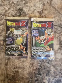 Dragon Ball Z Collectible Card Game Lot of 2 Packs World Games Saga Rare Cards! - Image 1