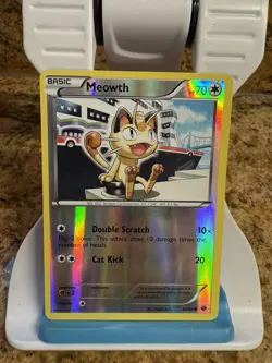 MEOWTH Pokemon card 80/99 Reverse Holo Next Destinies - Image 1