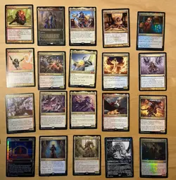 Magic The Gathering Lot Of 20 Gold Cards Including Rares and Mythics NM - Image 1