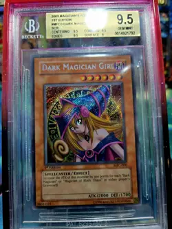 2003 MFC 000 Dark Magician Girl 1st Edition Secret Rare Yu-Gi-Oh! Card BGS 9.5 - Image 4