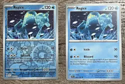 Pokemon Regice REVERSE HOLO COMPLETE 2 CARD SET 042/159 Journey Together - Image 1