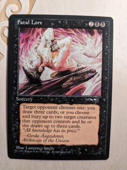 MTG - Fatal Lore - Alliances - Rare - Reserved List - Black - Excellent - Image 1