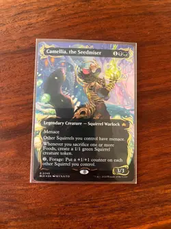 Camellia, the Seedmiser (Borderless) (Raised Foil) Bloomburrow Foil - Image 1