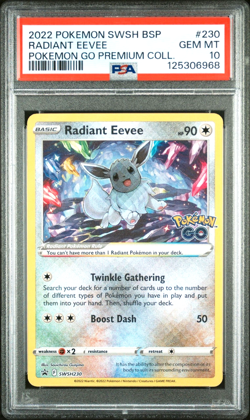 2022 Pokemon Go Radiant Eevee #230 Premium Collection Promo Black Star PSA 10 - Image 1
