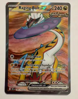 Pokemon Pokemon TCG Raging Bolt ex 196/162 SV05: Temporal Forces Ultra Rare Holo - Image 1
