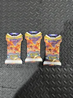Pokemon TCG: Sword & Shield-Brilliant Stars Sleeved Booster Pack - LOT OF 3 - Image 1