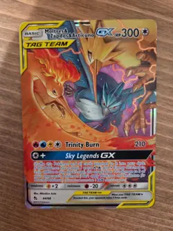 2019 Pokemon Moltres & Zapdos & Articuno GX Ultra Rare 44/68 - Hidden Fates -NM - Image 1