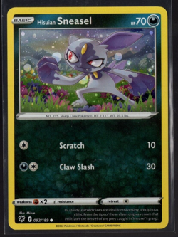 Hisuian Sneasel 092/189 Cosmos Holo Astral Radiance Pokemon TCG Near Mint - Image 1