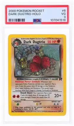 2000 Pokemon Rocket 6/82 Dark Dugtrio Holo PSA 3 - Image 1