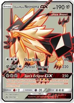 Dusk Mane Necrozma GX (Full Art, #145/156) - Holofoi SM - Ultra Prism LP Pokemon - Image 1