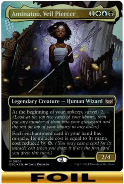 1x - Aminatou, Veil Piercer - FOIL BORDERLESS #01 - CMR: Duskmourn - NM MTG - Image 1
