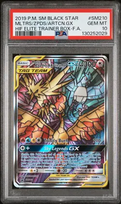 2019 POKEMON SM BLACK STAR PROMO FULL ART/MOLTRES & ZAPDOS & ARTICUNO GX PSA 10 - Image 1
