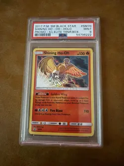 Pokemon TCG Shining Ho-Oh SM70 Holo PSA 9 Mint Black Star Promo - Image 1