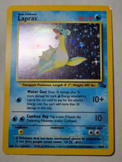 Lapras -Holo- Fossil Unlimited Pokemon Holofoil FO 10 Rare PKMN MP - Image 1