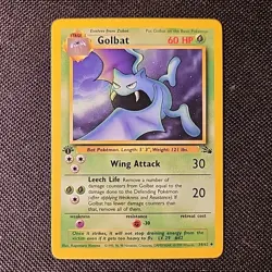 1st Edition Golbat 34/62 Fossil Uncommon Vintage Pokemon Card LP - Image 1