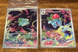 Pokemon Mega Evolution Stamped Promo IR Bulbasaur And Ivysaur Illustration Rare - Image 1