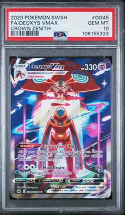Pokemon Deoxys Vmax 2023 SWSH Crown Zenith Full Art #GG45 PSA 10 Gem Mint - Image 1