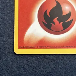 Pokemon TCG WoTC Fire Energy 098/102 Base Set (Shadowless) Vintage LP+ - Image 2