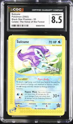 Suicune 53 Celebi: The Voice of the Forest Black Star Promo CGC 8.5 Pokemon - Image 1