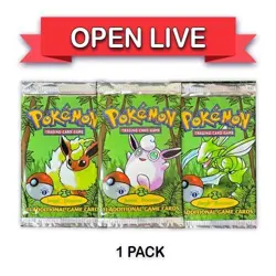 Open Live Pokemon TCG Jungle Booster Pack [1st Edition] English - Image 1
