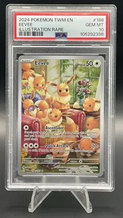 Eevee 188/167 Full Art Holo Twilight Masquerade Pokemon TCG PSA 10 - Image 1
