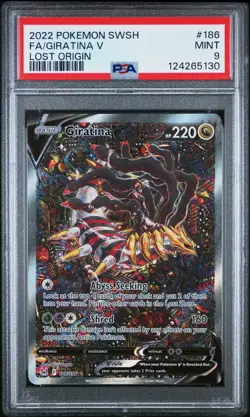2022 POKEMON SWORD & SHIELD LOST ORIGIN #186 FULL ART/GIRATINA V PSA 9 - Image 1
