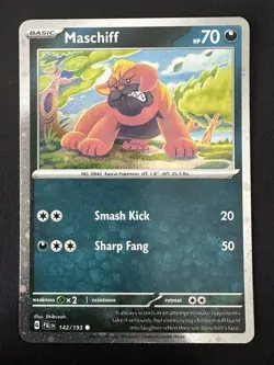 POKEMON TCG MASCHIFF 142/193 PALDEA EVOLVED COSMOS PROMO HOLO ENGLISH - Image 1